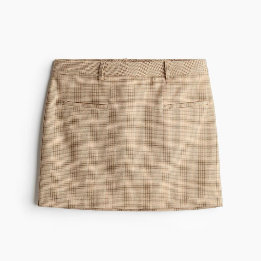 Classic Tan Plaid Mini Skirt
